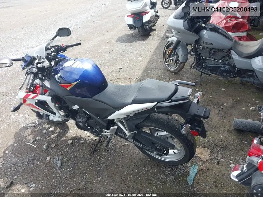 2012 Honda Cbr250 R VIN: MLHMC4102C5200493 Lot: 45315571
