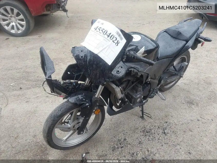 2012 Honda Cbr250 R VIN: MLHMC4101C5203241 Lot: 45504028