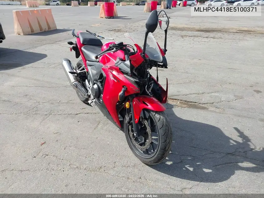 2014 Honda Cbr500 R VIN: MLHPC4418E5100371 Lot: 44933338