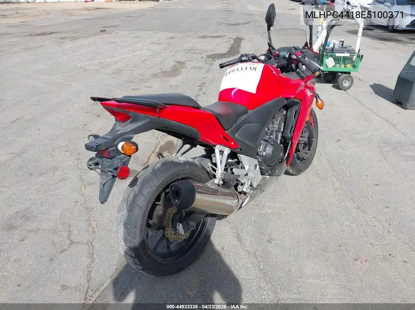 2014 Honda Cbr500 R VIN: MLHPC4418E5100371 Lot: 44933338