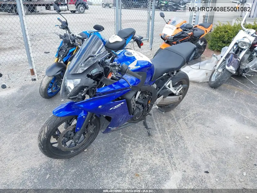 2014 Honda Cbr650 F VIN: MLHRC7408E5001082 Lot: 45100997