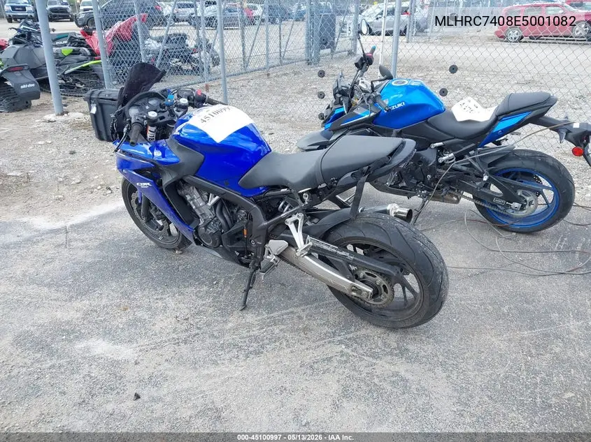 2014 Honda Cbr650 F VIN: MLHRC7408E5001082 Lot: 45100997