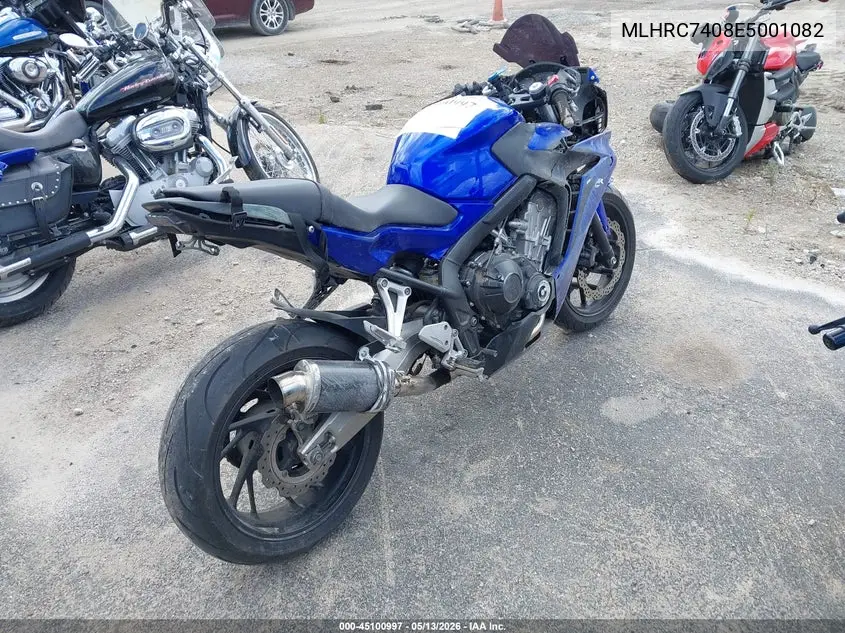 2014 Honda Cbr650 F VIN: MLHRC7408E5001082 Lot: 45100997