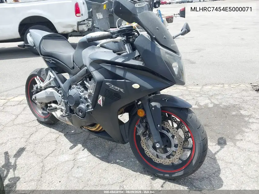 2014 Honda Cbr650 Fa VIN: MLHRC7454E5000071 Lot: 45434104