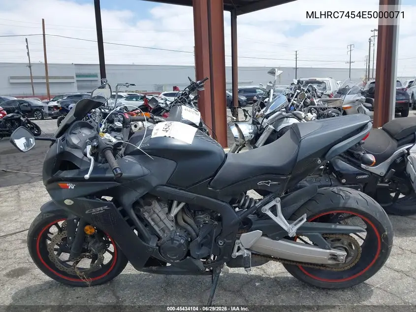 2014 Honda Cbr650 Fa VIN: MLHRC7454E5000071 Lot: 45434104