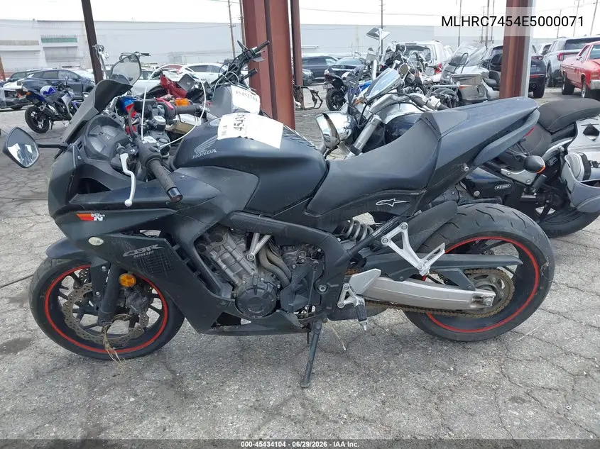 2014 Honda Cbr650 Fa VIN: MLHRC7454E5000071 Lot: 45434104