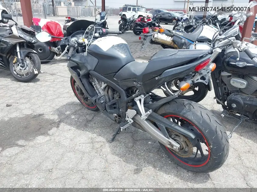 2014 Honda Cbr650 Fa VIN: MLHRC7454E5000071 Lot: 45434104