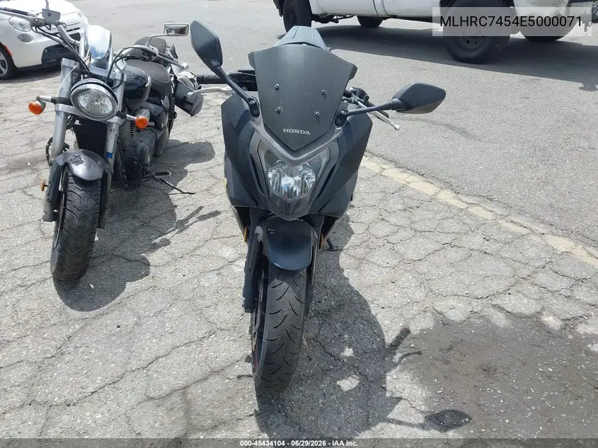 2014 Honda Cbr650 Fa VIN: MLHRC7454E5000071 Lot: 45434104