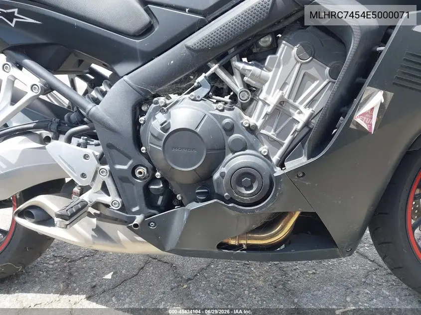 2014 Honda Cbr650 Fa VIN: MLHRC7454E5000071 Lot: 45434104