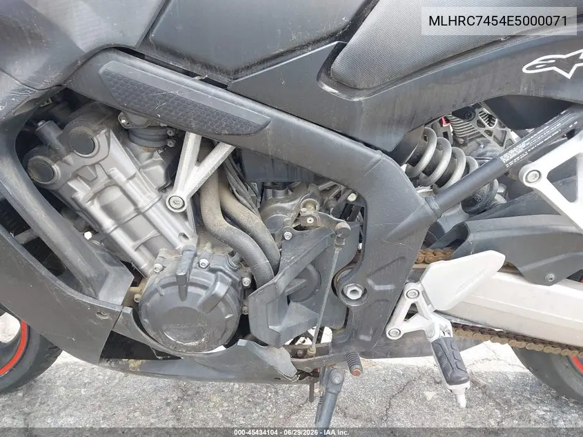 2014 Honda Cbr650 Fa VIN: MLHRC7454E5000071 Lot: 45434104