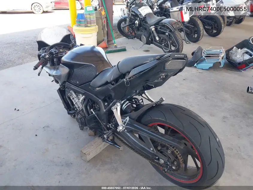 2014 Honda Cbr650 F VIN: MLHRC7400E5000055 Lot: 45557053
