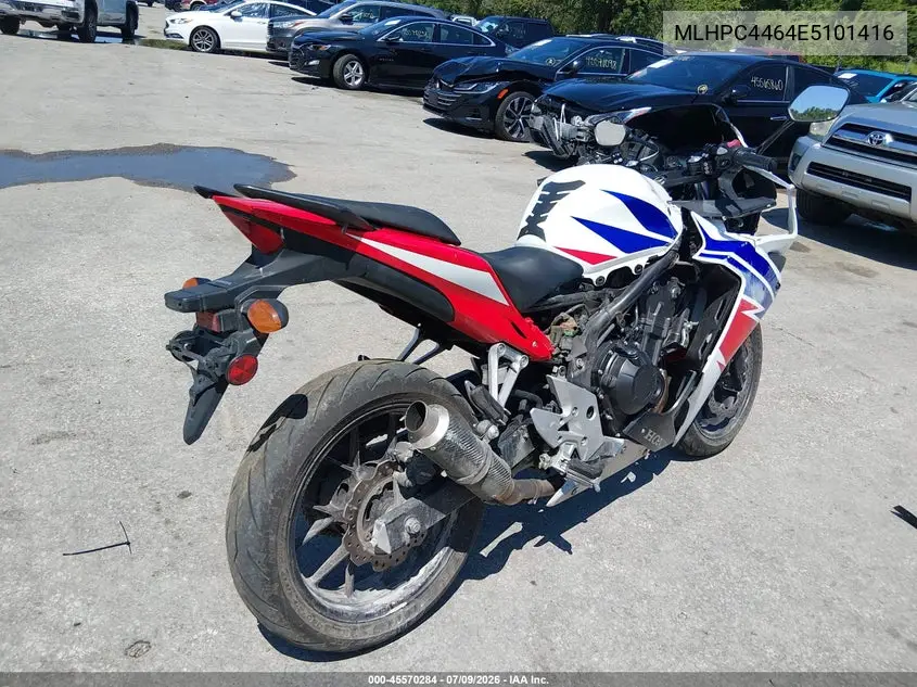 2014 Honda Cbr500 R VIN: MLHPC4464E5101416 Lot: 45570284
