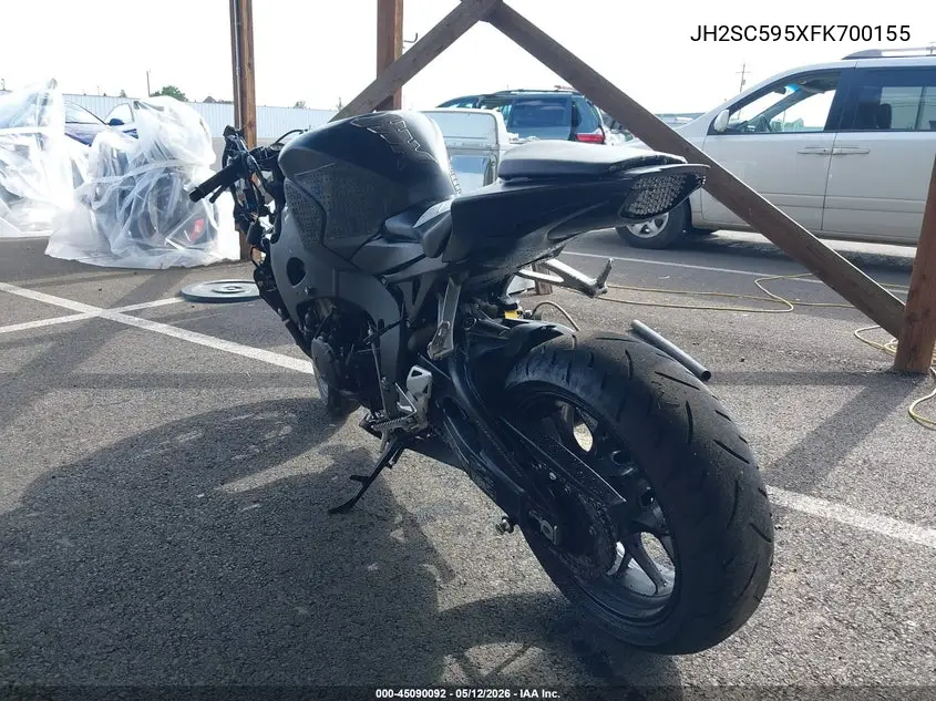 2015 Honda Cbr1000 Rr VIN: JH2SC595XFK700155 Lot: 45090092
