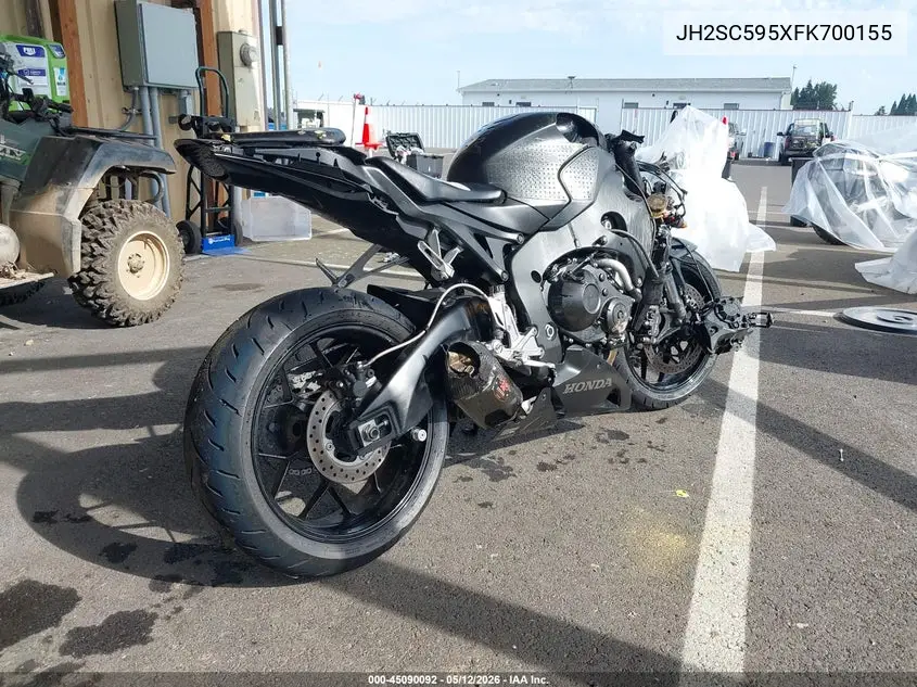 2015 Honda Cbr1000 Rr VIN: JH2SC595XFK700155 Lot: 45090092