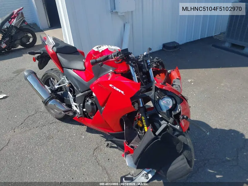 2015 Honda Cbr300 R VIN: MLHNC5104F5102970 Lot: 45133805