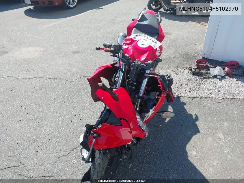 2015 Honda Cbr300 R VIN: MLHNC5104F5102970 Lot: 45133805