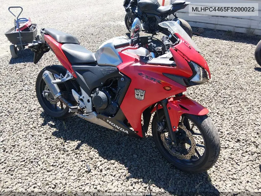 2015 Honda Cbr500 R VIN: MLHPC4465F5200022 Lot: 45402317