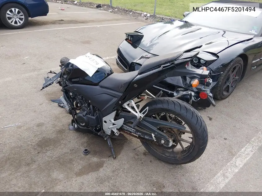 2015 Honda Cbr500 R VIN: MLHPC4467F5201494 Lot: 45451579