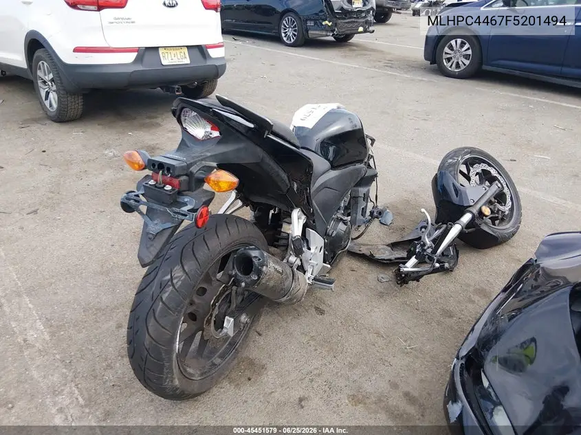 2015 Honda Cbr500 R VIN: MLHPC4467F5201494 Lot: 45451579