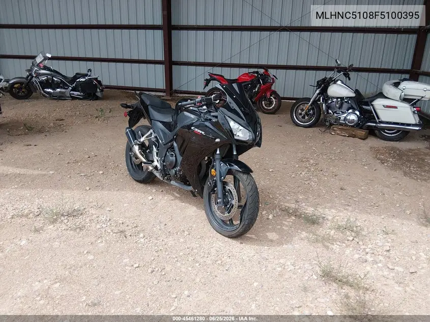 2015 Honda Cbr300 R VIN: MLHNC5108F5100395 Lot: 45461280