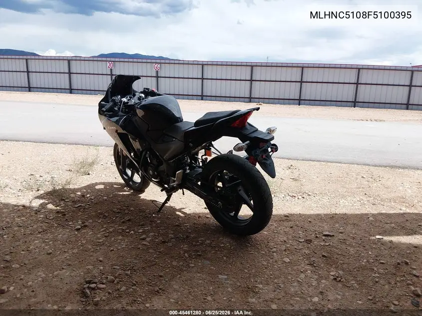 2015 Honda Cbr300 R VIN: MLHNC5108F5100395 Lot: 45461280