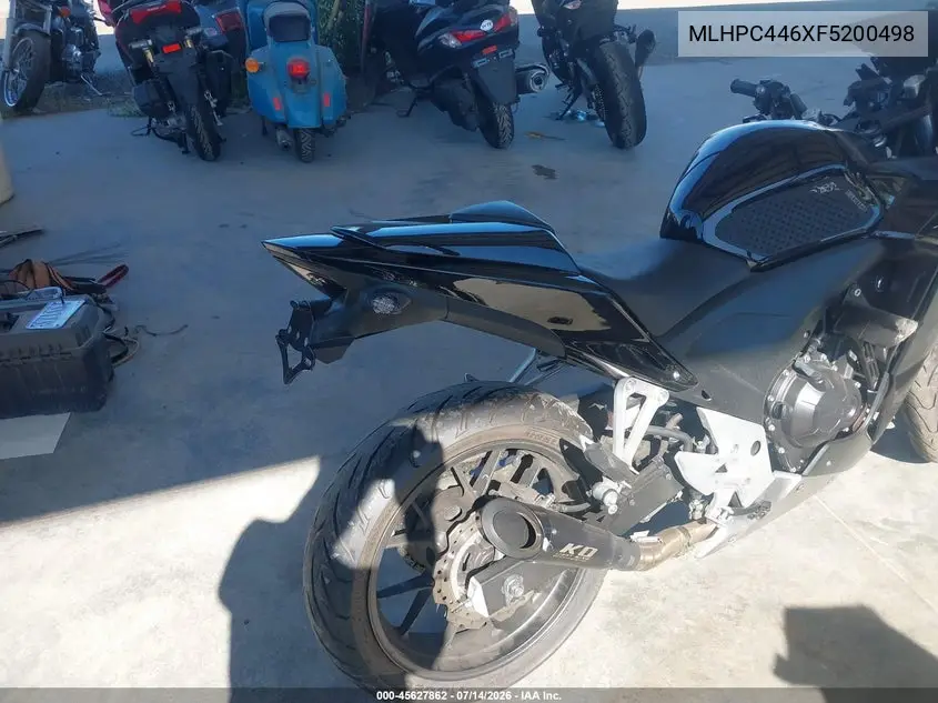 2015 Honda Cbr500 R VIN: MLHPC446XF5200498 Lot: 45627862