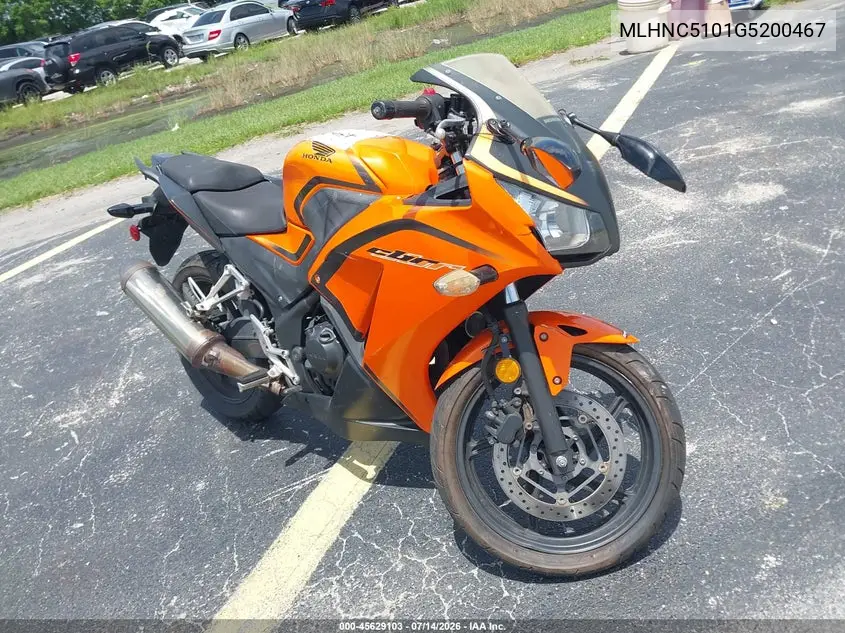 2016 Honda Cbr300 R VIN: MLHNC5101G5200467 Lot: 45629103