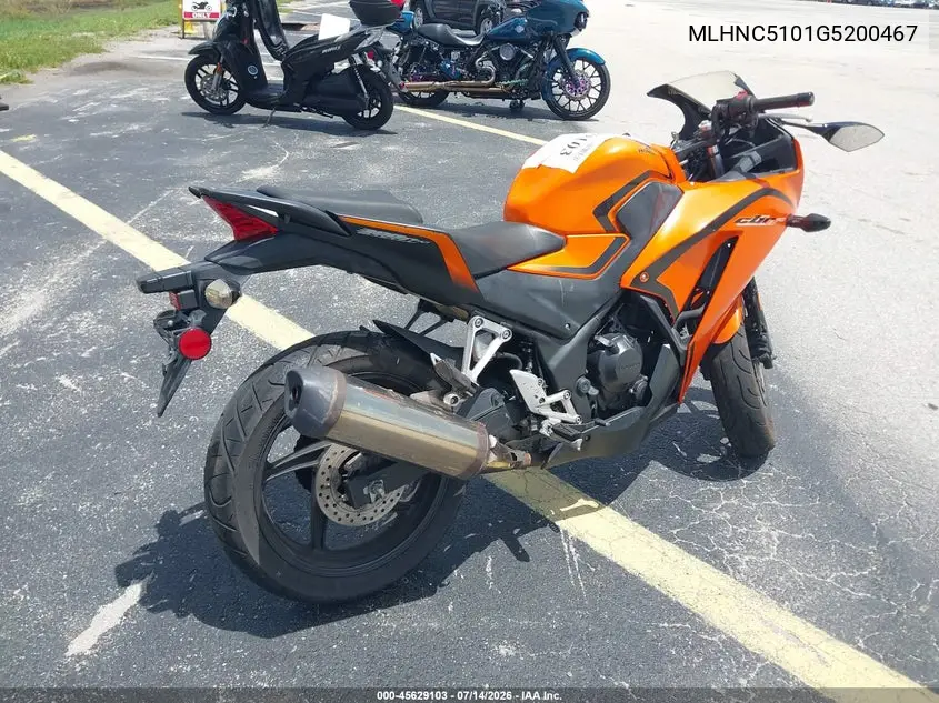2016 Honda Cbr300 R VIN: MLHNC5101G5200467 Lot: 45629103