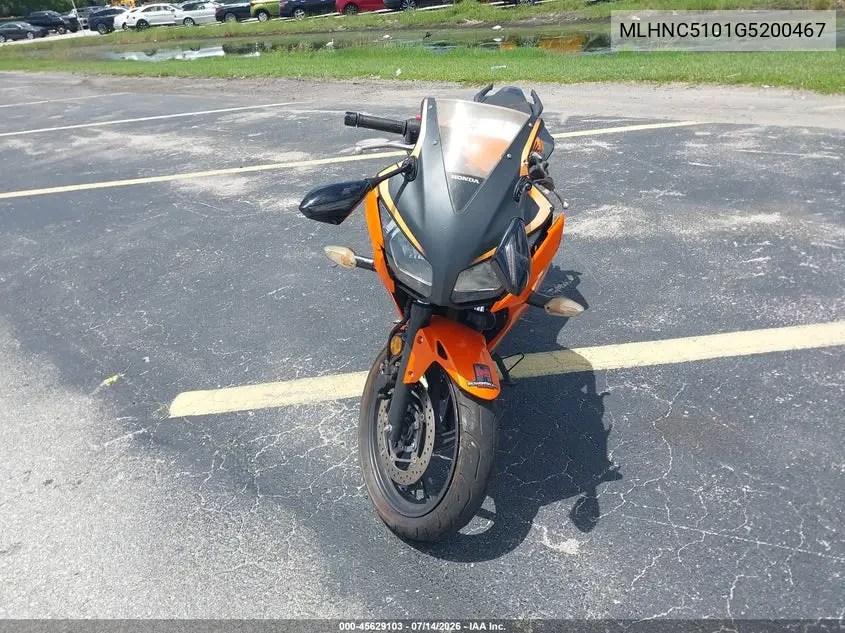 2016 Honda Cbr300 R VIN: MLHNC5101G5200467 Lot: 45629103