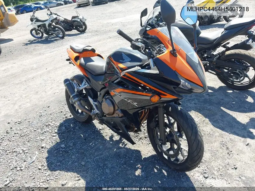 2017 Honda Cbr500 R VIN: MLHPC4464H5401218 Lot: 45201865