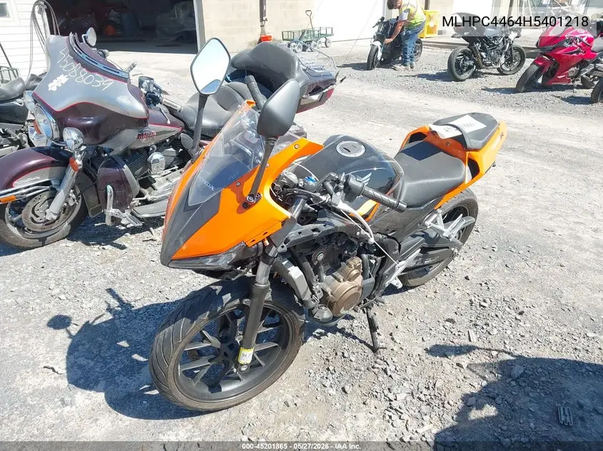 2017 Honda Cbr500 R VIN: MLHPC4464H5401218 Lot: 45201865