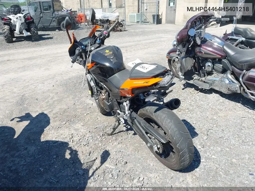 2017 Honda Cbr500 R VIN: MLHPC4464H5401218 Lot: 45201865