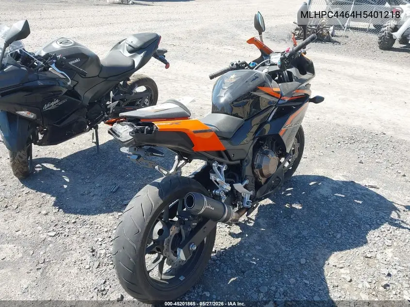 2017 Honda Cbr500 R VIN: MLHPC4464H5401218 Lot: 45201865