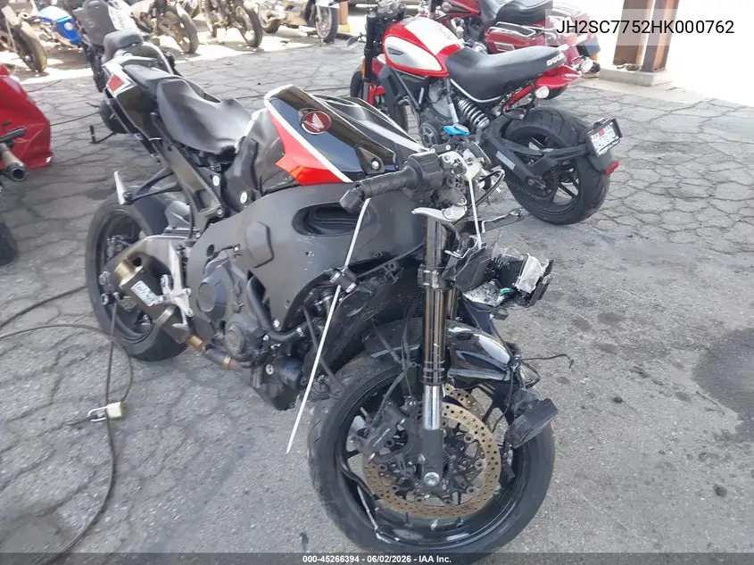 2017 Honda Cbr1000 Ra VIN: JH2SC7752HK000762 Lot: 45266394