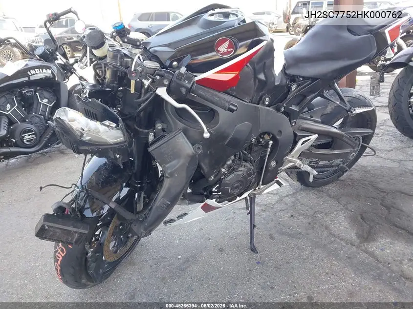 2017 Honda Cbr1000 Ra VIN: JH2SC7752HK000762 Lot: 45266394