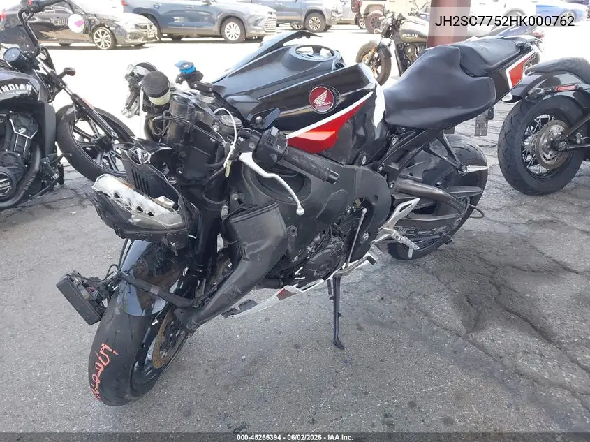 2017 Honda Cbr1000 Ra VIN: JH2SC7752HK000762 Lot: 45266394