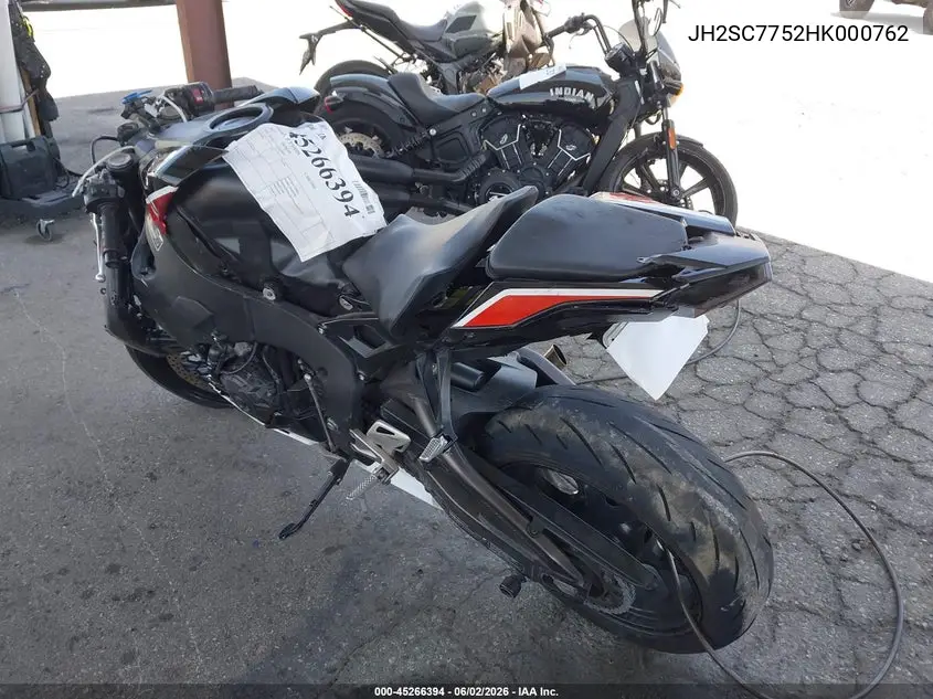 2017 Honda Cbr1000 Ra VIN: JH2SC7752HK000762 Lot: 45266394