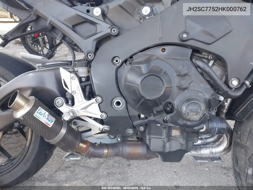 2017 Honda Cbr1000 Ra VIN: JH2SC7752HK000762 Lot: 45266394