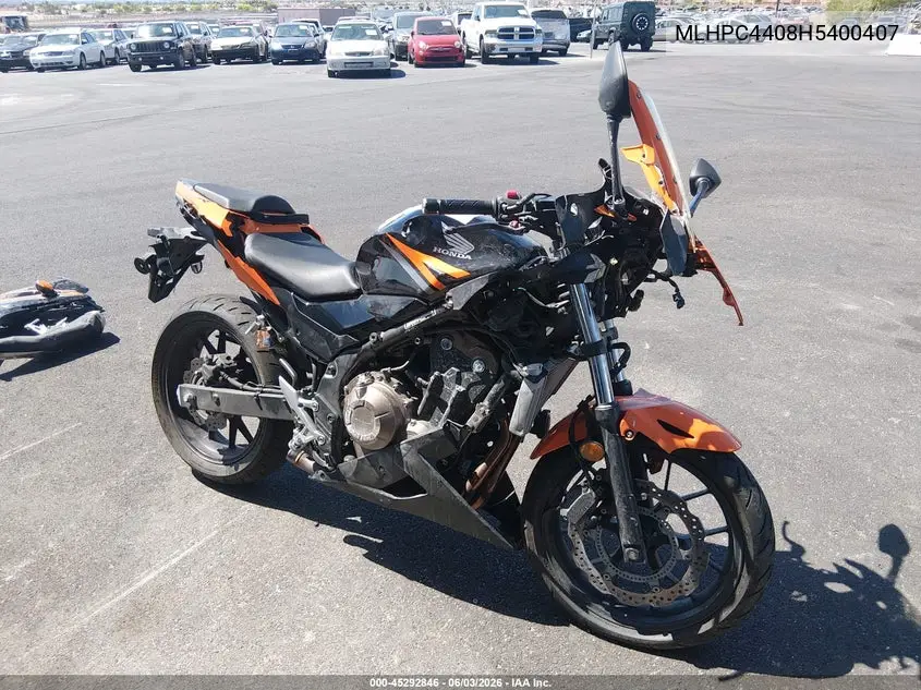 2017 Honda Cbr500 Ra-Abs VIN: MLHPC4408H5400407 Lot: 45292846