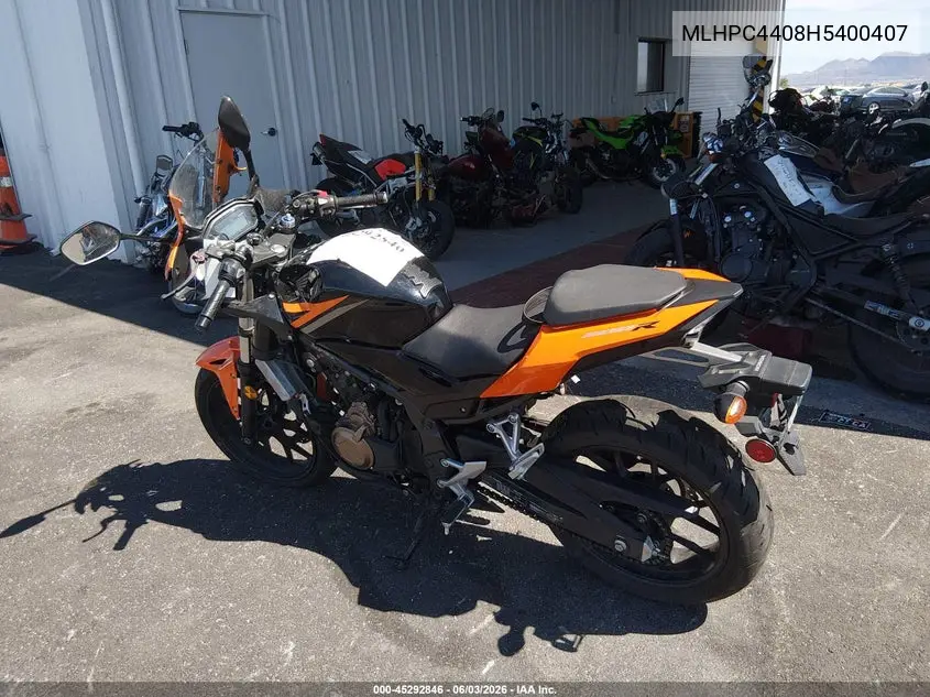 2017 Honda Cbr500 Ra-Abs VIN: MLHPC4408H5400407 Lot: 45292846