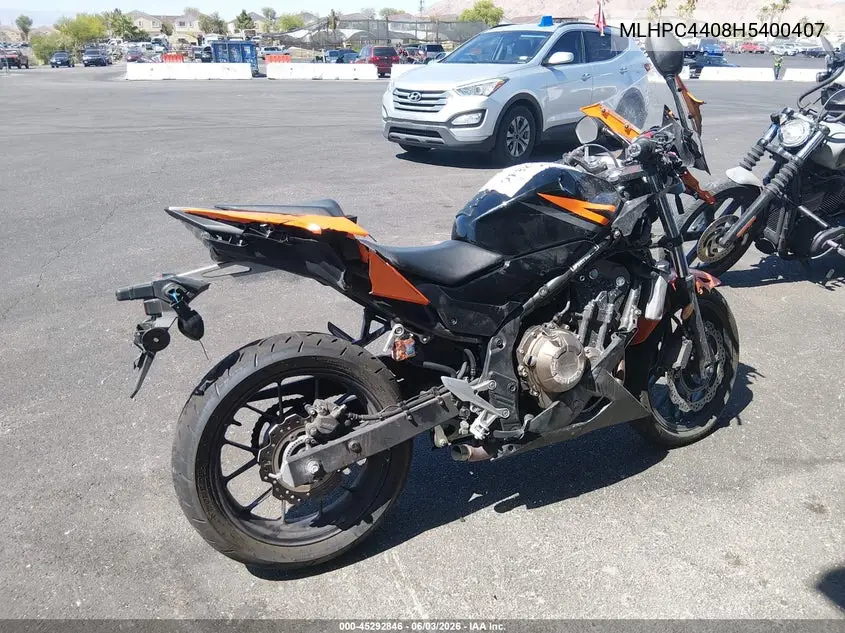 2017 Honda Cbr500 Ra-Abs VIN: MLHPC4408H5400407 Lot: 45292846
