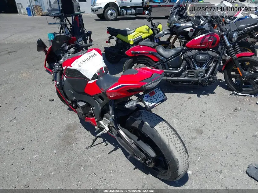2017 Honda Cbr1000 Rr VIN: JH2SC7714HK000095 Lot: 45566665
