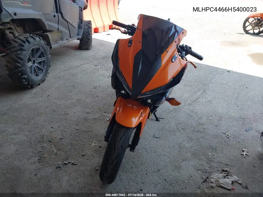 2017 Honda Cbr500 R VIN: MLHPC4466H5400023 Lot: 45617842