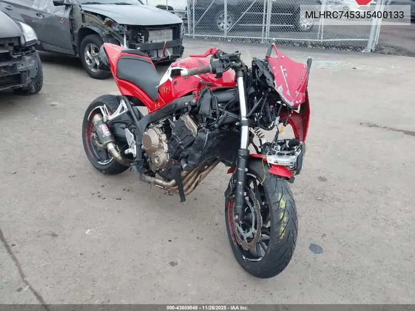 MLHRC7453J5400133 2018 Honda Cbr650 Fa