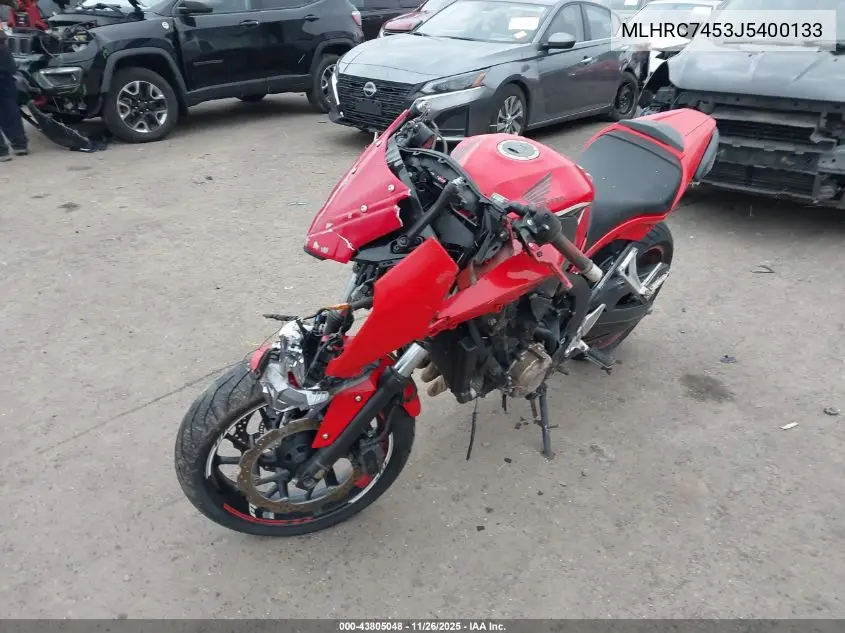 MLHRC7453J5400133 2018 Honda Cbr650 Fa