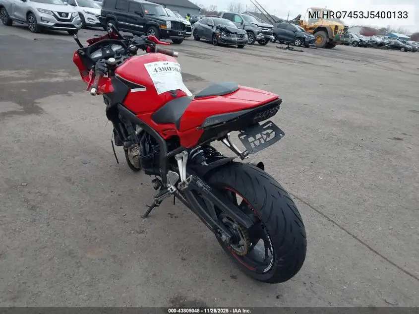 MLHRC7453J5400133 2018 Honda Cbr650 Fa