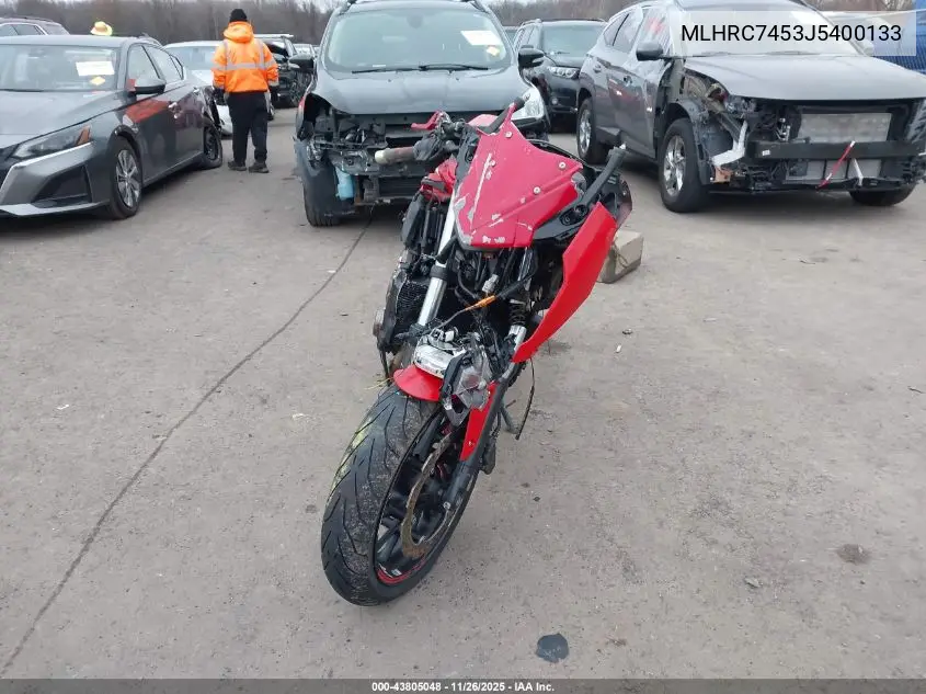 MLHRC7453J5400133 2018 Honda Cbr650 Fa