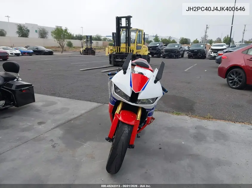 2018 Honda Cbr600 Rr VIN: JH2PC40J4JK400646 Lot: 45242313