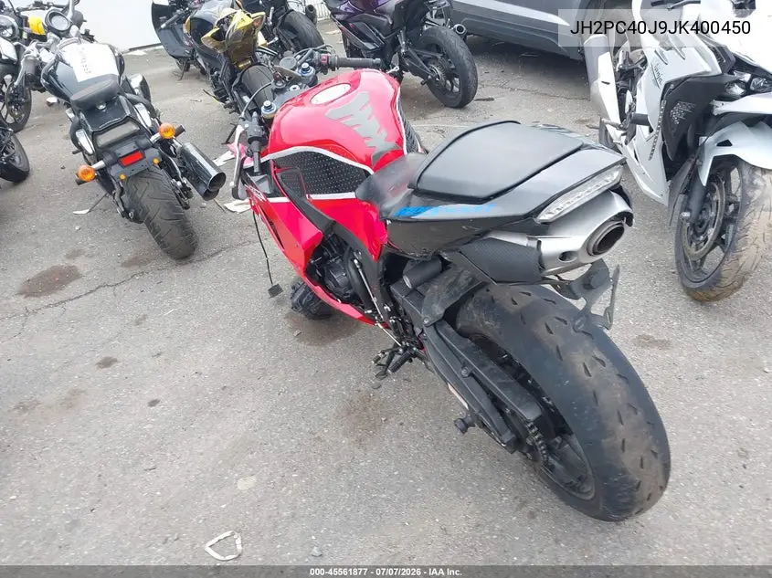 2018 Honda Cbr600 Rr VIN: JH2PC40J9JK400450 Lot: 45561877