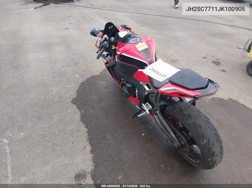 2018 Honda Cbr1000 Rr VIN: JH2SC7711JK100905 Lot: 45590502